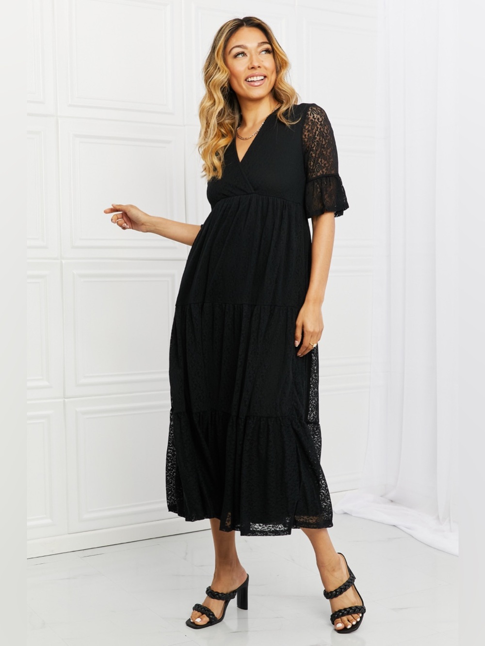 P & Rose Lovely Lace Full Size Tiered Dress - Picture 5 of 10